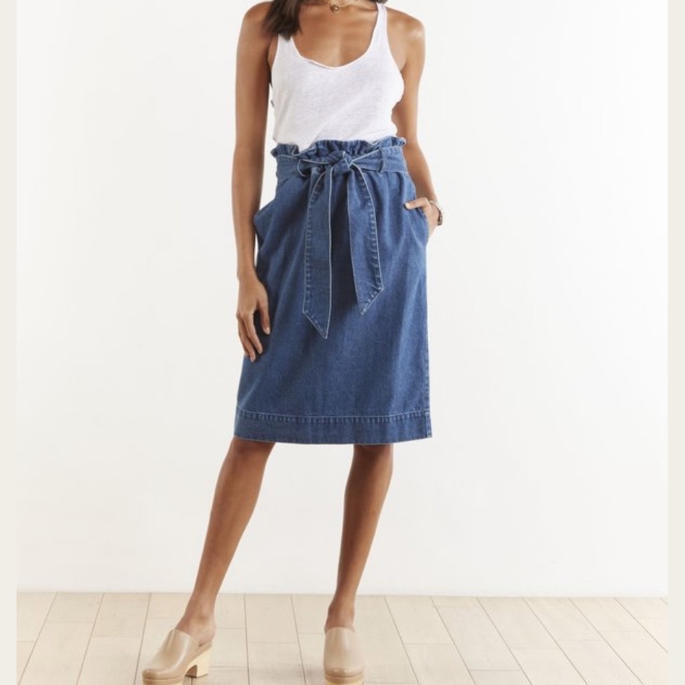 The Odells paper bag style denim skirt